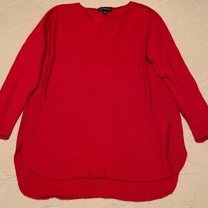 INC International Concepts Red Scoop Neck Sweater
